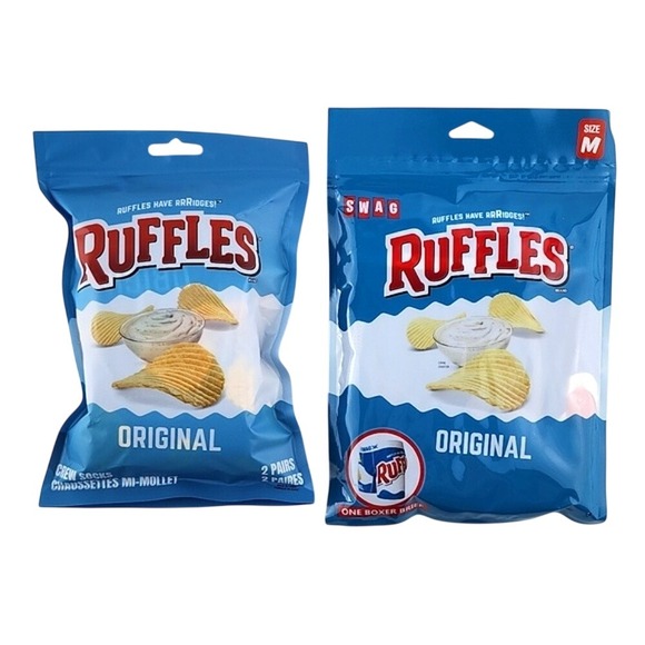 swagboxers Other - NWT Ruffles 1 Boxer + 2 Crew Socks Snack Bag Aisle Original Flavour M (31-33)
